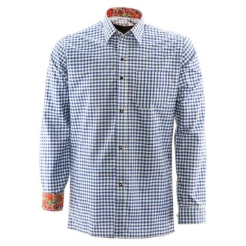 Alpenoverhemd Premium blauw wit